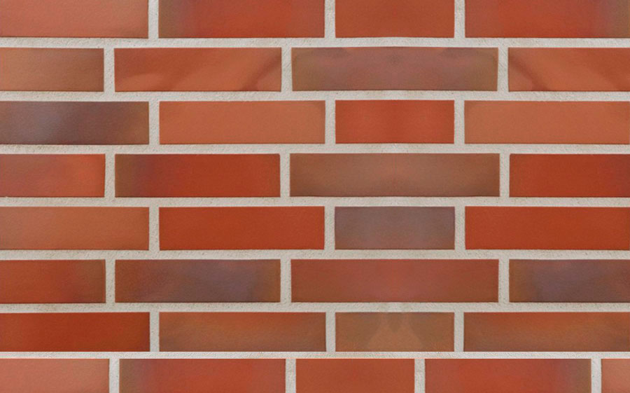 Клинкерная фасадная плитка Stroher Keravette Chromatic E 345 naturrot bunt гладкая NF11, 240*71*11 мм