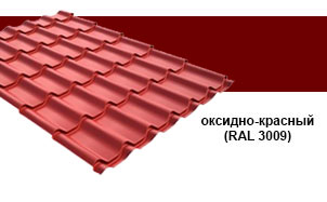 Металлочерепица Grand Line Classic Velur 20 RAL 3009 оксидно-красный