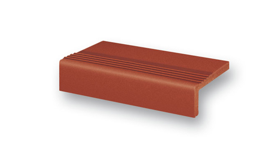 Клинкерная ступень с насечками Stroeher Keraplatte Terra 215 patrizierrot, 240х115х52х10 мм