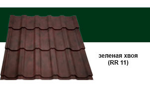 Металлочерепица Grand Line Kvinta Quarzit Lite RR 11 зеленая хвоя