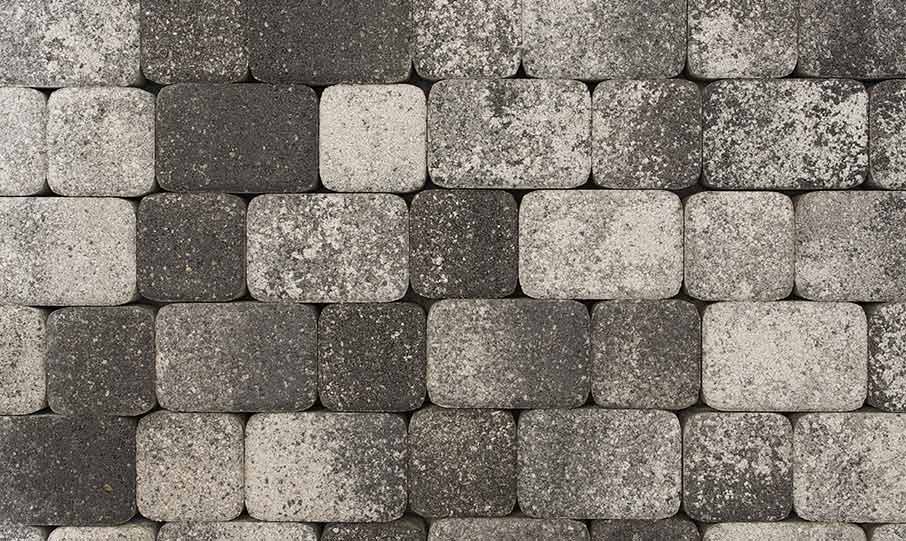 Плитка тротуарная ВЫБОР Классико 1КО.6 M, Листопад Антрацит черно-белый гранит (в комплекте 2 камня)