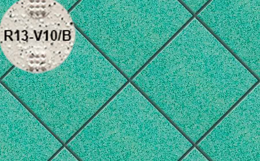 Плитка напольная для промышленных помещений Stroeher Secuton ТS50 mint (R13-V10/B), 196*196*10 мм