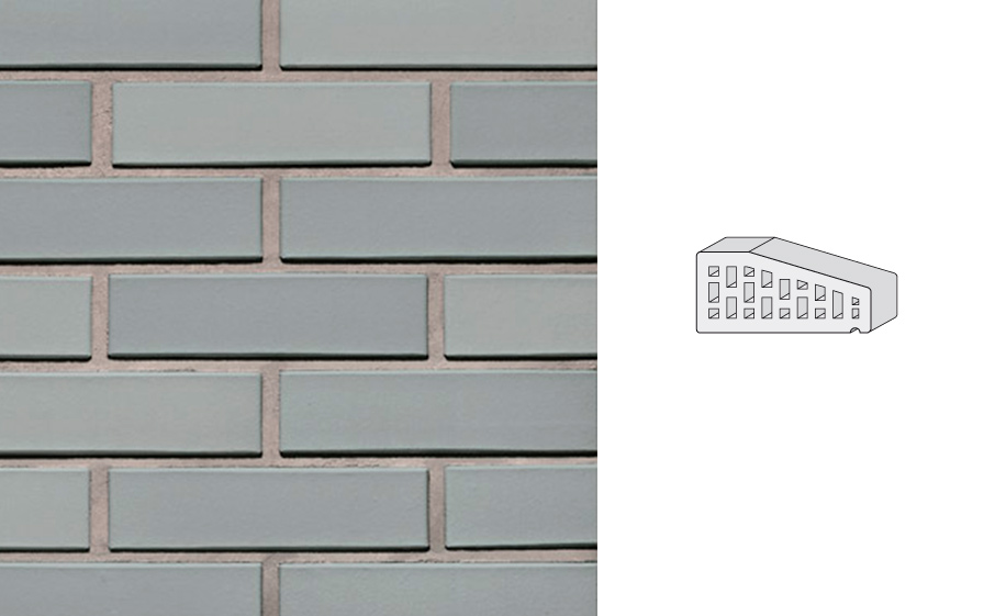 Кирпич клинкерный пустотелый LHL Klinkier i AKA (CRH) SYRIUSZ CIENIOWANY фасонный P-1 PERFOROWANA, 250*120*65 мм