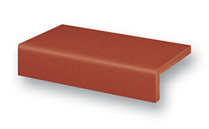 Клинкерная угловая ступень флорентинер Stroeher Keraplatte Terra 215 patrizierrot, 240х115х52х10 мм