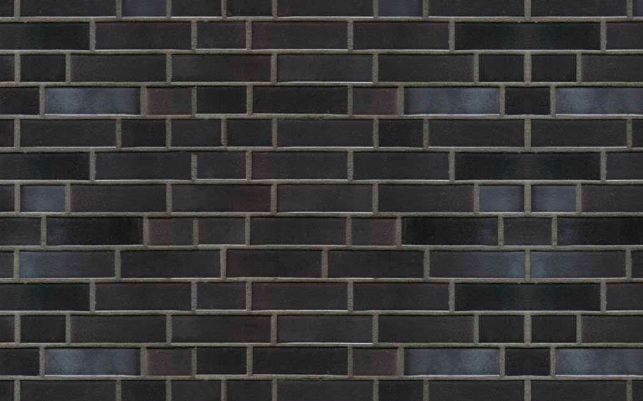Клинкерная фасадная плитка ABC Schuttorf R 0954 Schwarz-blau-bunt geflammt гладкая NF14, 240*71*14 мм