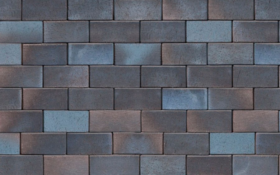 Тротуарная клинкерная брусчатка ABC Wismar blau-braun-bunt, 200х100х52 мм