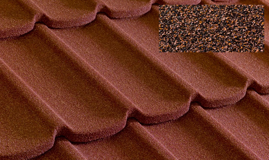 Композитная черепица METROTILE Мистраль кофе, 1305*415 мм
