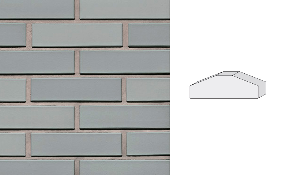 Кирпич клинкерный полнотелый LHL Klinkier i AKA (CRH) SYRIUSZ CIENIOWANY фасонный D-1, 250*120*65 мм