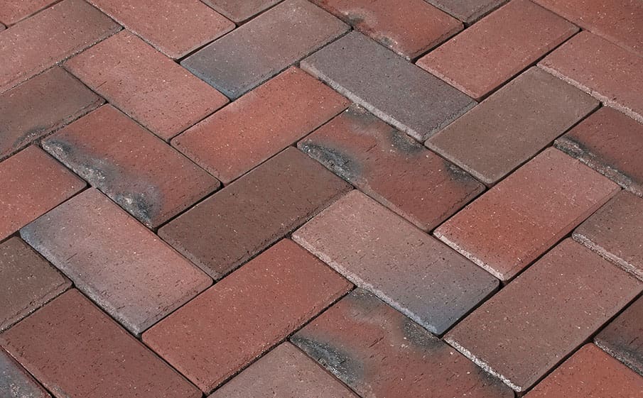 Тротуарная клинкерная брусчатка Penter Rotblaubunt Kohlebrand, 200x100x52 мм
