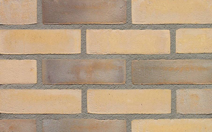 Кирпич облицовочный ручной формовки Terca Geel Zwart Genuanceerd (65mm STAMFORD WEATHERED BUFF), 215*102*65 мм