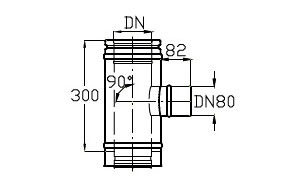 Тройник для дымохода SCHIEDEL ICS 25 SW 80 90 град., D 200/250 мм