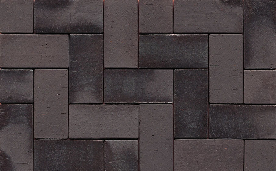 Тротуарная клинкерная брусчатка Muhr №15 Schwarz-bunt edelglanz, 200*65*52 мм