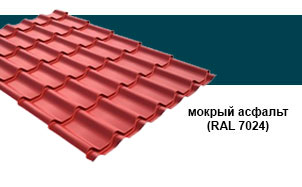 Металлочерепица Grand Line Classic Atlas RAL 7024 мокрый асфальт