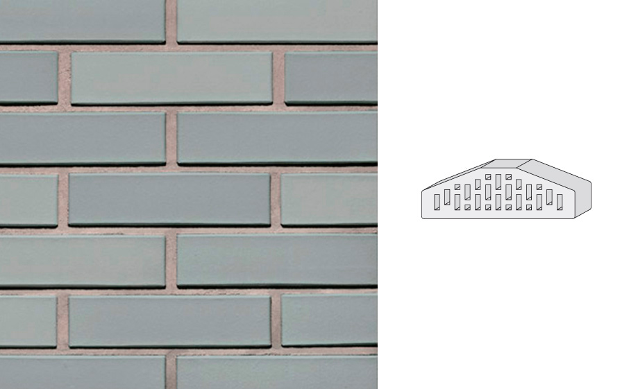 Кирпич клинкерный пустотелый LHL Klinkier i AKA (CRH) SYRIUSZ CIENIOWANY фасонный D-1 PERFOROWANA, 250*120*65 мм