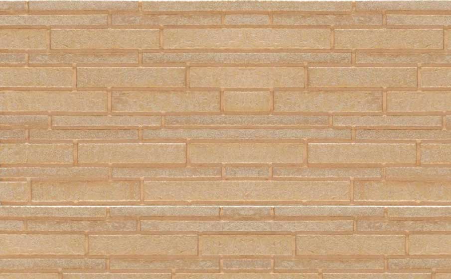 Клинкерная фасадная плитка Stroher Zeitlos 355 sandschmelz рельефная, 400*35*14 мм