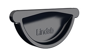 Заглушка желоба универсальная с уплотнением LINDAB RG сталь, черная, D 150 мм