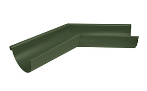 Угол жёлоба внешний AQUASYSTEM темно-зеленый RR11 135 град., D 125 мм