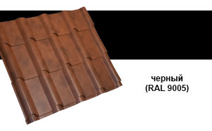Металлочерепица Grand Line Kamea Quarzit Lite RAL 9005 черный