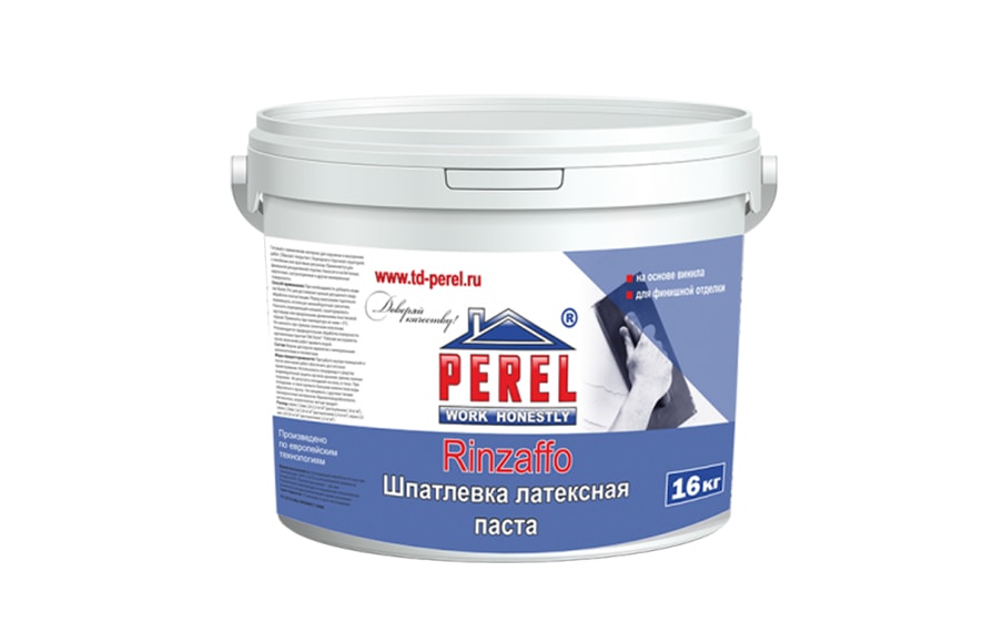 Готовая виниловая финишная шпаклевка PEREL Rinzaffo, 16 кг