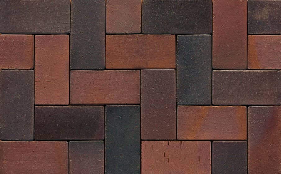 Тротуарная клинкерная брусчатка Muhr №04S Rotbraun-bunt spezial, 200*100*52 мм