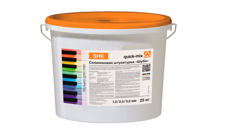 Силиконовая штукатурка quick-mix SHK Шуба 1,5 мм белая, 25 кг