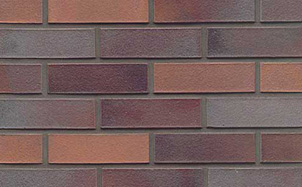 Кирпич клинкерный пустотелый Muhr 12 Blaurot-bunt гладкий, 240*115*52 мм