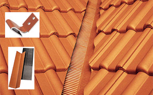 Ребристый желобок с крепежными скобками (6 шт) BRAAS Klober коричневый, 1600*500 мм