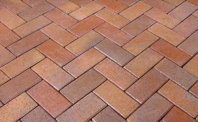 Тротуарная клинкерная брусчатка Penter Florenz bunt orangegelb geflammt, 200x100x45 мм