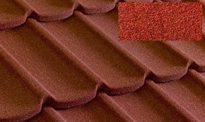 Композитная черепица METROTILE Мистраль красный, 1305*415 мм