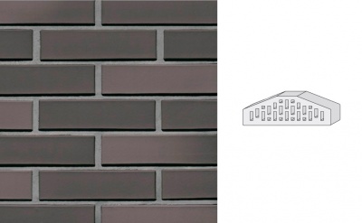 Кирпич клинкерный пустотелый LHL Klinkier i AKA (CRH) TYBET CIENIOWANY фасонный D-1 PERFOROWANA, 250*120*65 мм