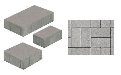Плитка тротуарная ВЫБОР Старый город 1Ф.6, 260*160/160*160/160*100 мм, Гранит серый