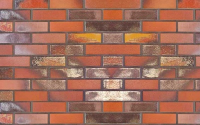Клинкерная фасадная плитка ABC Schuttorf R 7554 "Norderney" rot-bunt Schmolz гладкая NF14, 240*71*14 мм