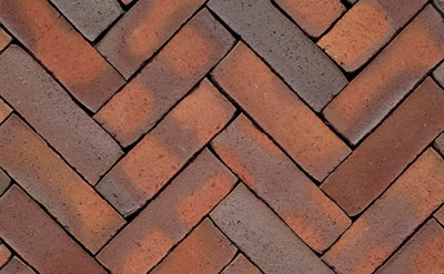 Клинкерная тротуарная брусчатка ручной формовки Penter Rosa wasserstrich rood-blauw gereduceerd, 200х65х85 мм