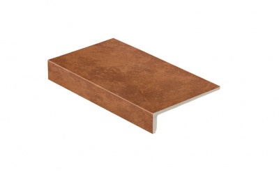 Клинкерная ступень прямоугольная Stroeher Keraplatte Roccia 841 rosso, 240x175х52x10 мм