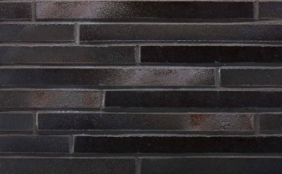 Клинкерная фасадная плитка Stroher Riegel 50 456 schwarz-blau шероховатая, 490*40*14 мм