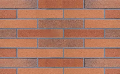 Клинкерная фасадная плитка Stroher Keravette Chromatic 316 patrizienrot ofenbunt рельефная DF8, 240*52*8 мм