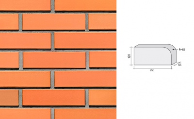 Кирпич клинкерный полнотелый LHL Klinkier i AKA (CRH) OCHRA фасонный QW1, 250*120*65 мм