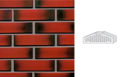 Кирпич клинкерный пустотелый LHL Klinkier i AKA (CRH) ETNA фасонный D-1 PERFOROWANA, 250*120*65 мм
