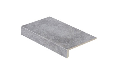 Клинкерная ступень прямоугольная Stroeher Keraplatte Roccia 840 grigio, 294x175х52x10 мм