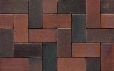 Тротуарная клинкерная брусчатка Muhr №04S Rotbraun-bunt spezial, 240*55*71 мм