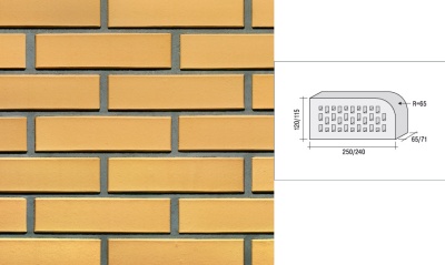 Кирпич клинкерный пустотелый LHL Klinkier i AKA (CRH) SOLAR фасонный QW1, 250*120*65 мм