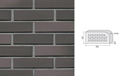 Кирпич клинкерный пустотелый LHL Klinkier i AKA (CRH) TYBET CIENIOWANY фасонный QW1, 250*120*65 мм